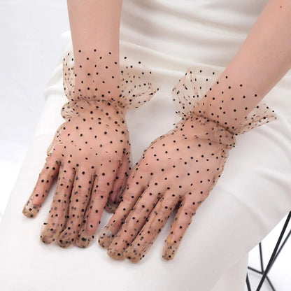 Gants Transparent à Pois – Élégance Tendance