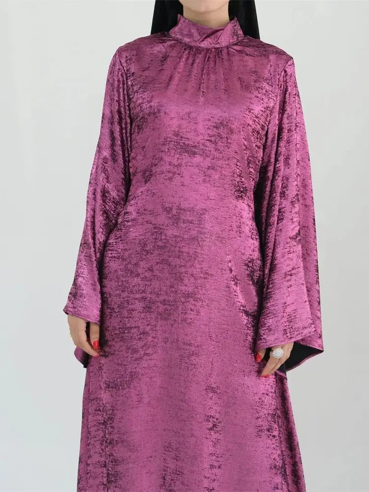 Abaya Femme Kaftan Satin Luxe – Fluidité & Brillance Élégante