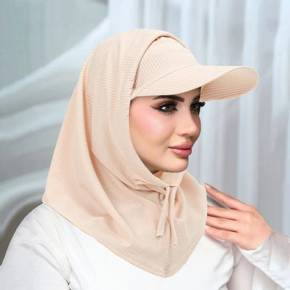 Bonnet Femme avec Casquette Intégrée & Tour de Cou Anti-UV – Protection Solaire Élégante