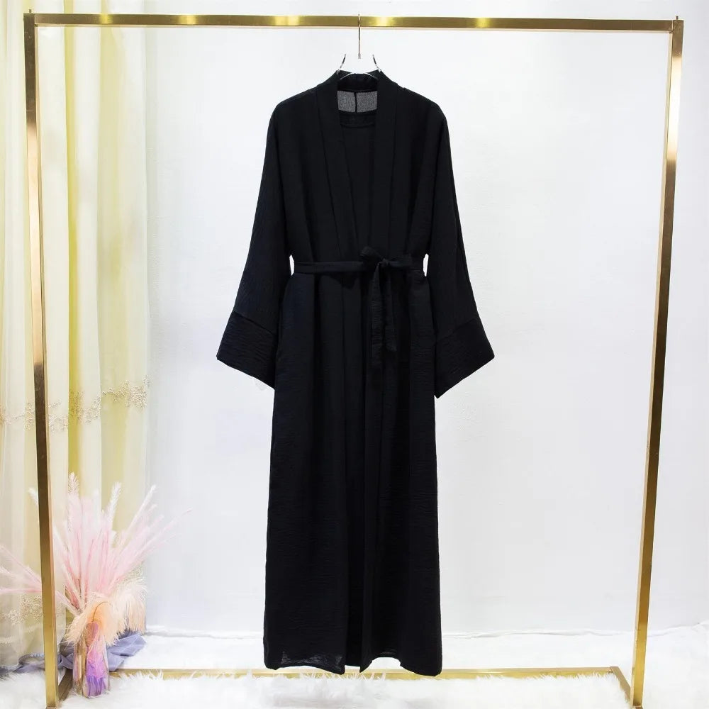Abaya Femme Cardigan 2 Pièces avec Poches – Élégance et Praticité