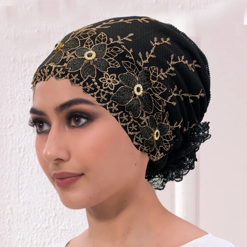 Bonnet Turban Femme Brodé – Élégance et Raffinement
