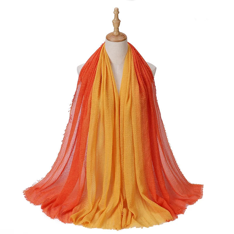 Foulard Femme Dégradé à Effet Froissé – Élégance et Originalité