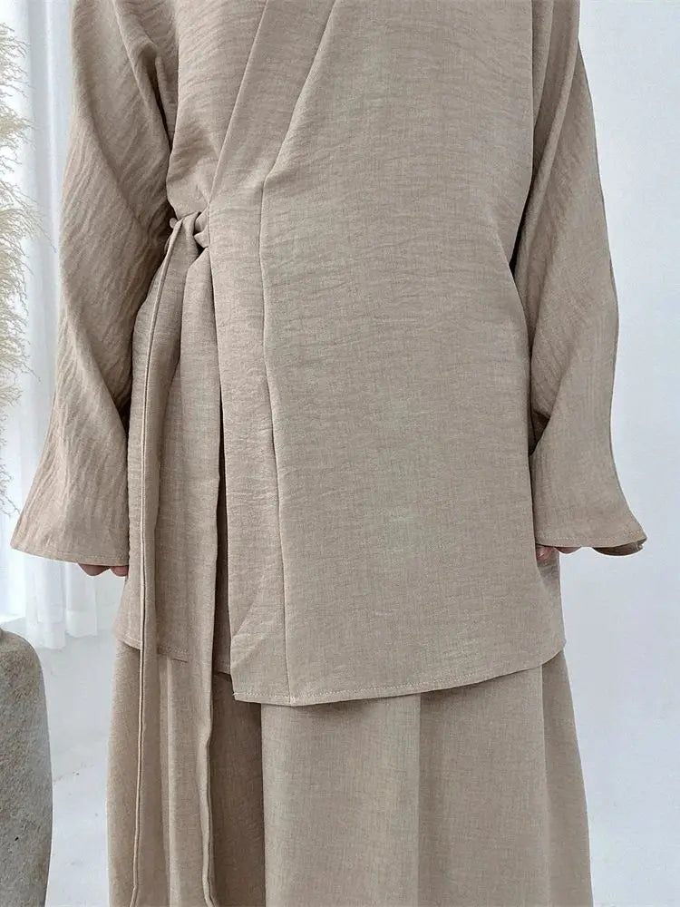 Abaya Femme 2 Pièces Élégance – Ensemble Fluide & Chic