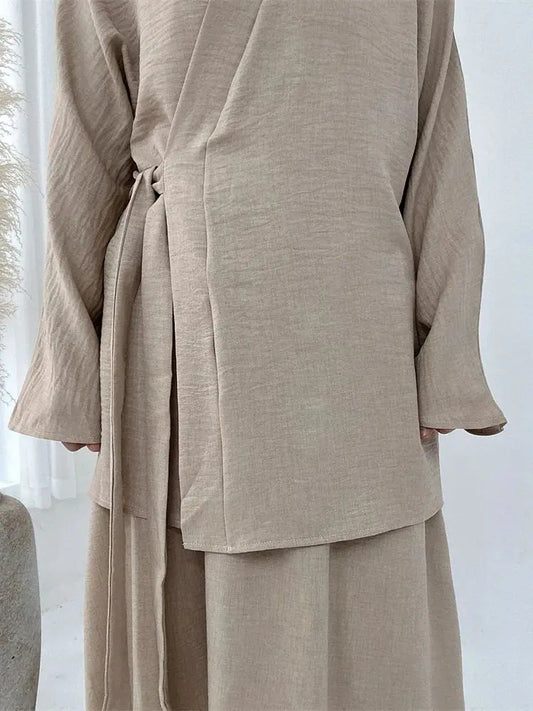 Abaya Femme 2 Pièces Élégance – Ensemble Fluide & Chic