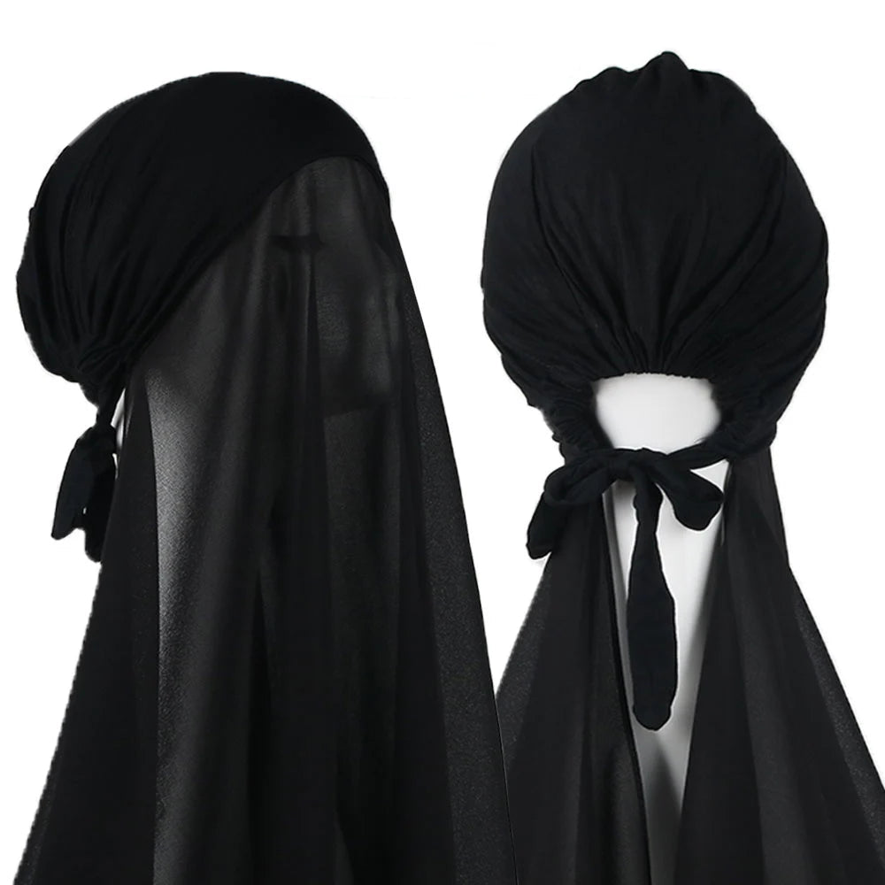 Niqab Femme Instantané avec Nœud – Pratique et Chic