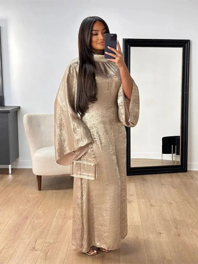 Abaya Femme Kaftan Satin Luxe – Fluidité & Brillance Élégante