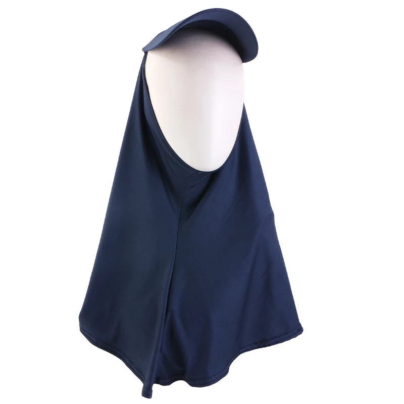 Hijab Uni avec Visière Intégrée – Sous-Foulard Extensible Femme