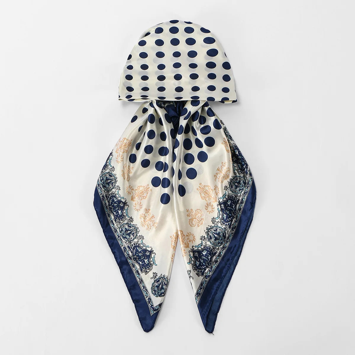 Foulard Hijab en Satin de Soie Imprimé pour Femme – Élégance & Confort
