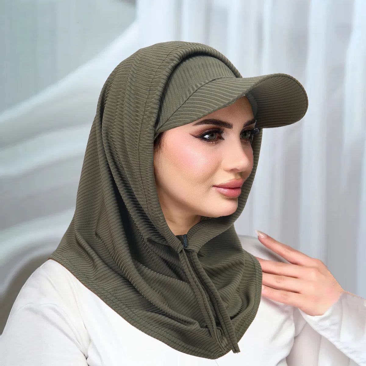 Bonnet Femme avec Casquette Intégrée & Tour de Cou Anti-UV – Protection Solaire Élégante