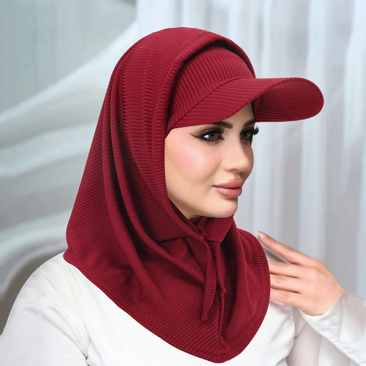 Bonnet Femme avec Casquette Intégrée & Tour de Cou Anti-UV – Protection Solaire Élégante