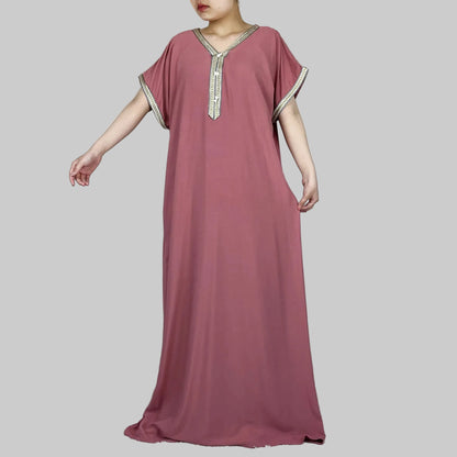 Kaftan Femme Traditionnel  – Élégance Modeste & Détails Sublimes