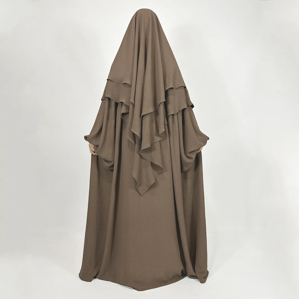 Abaya Femme  Hijab Jazz Complet – Ensemble Élégant et Fluide pour un Look Raffiné