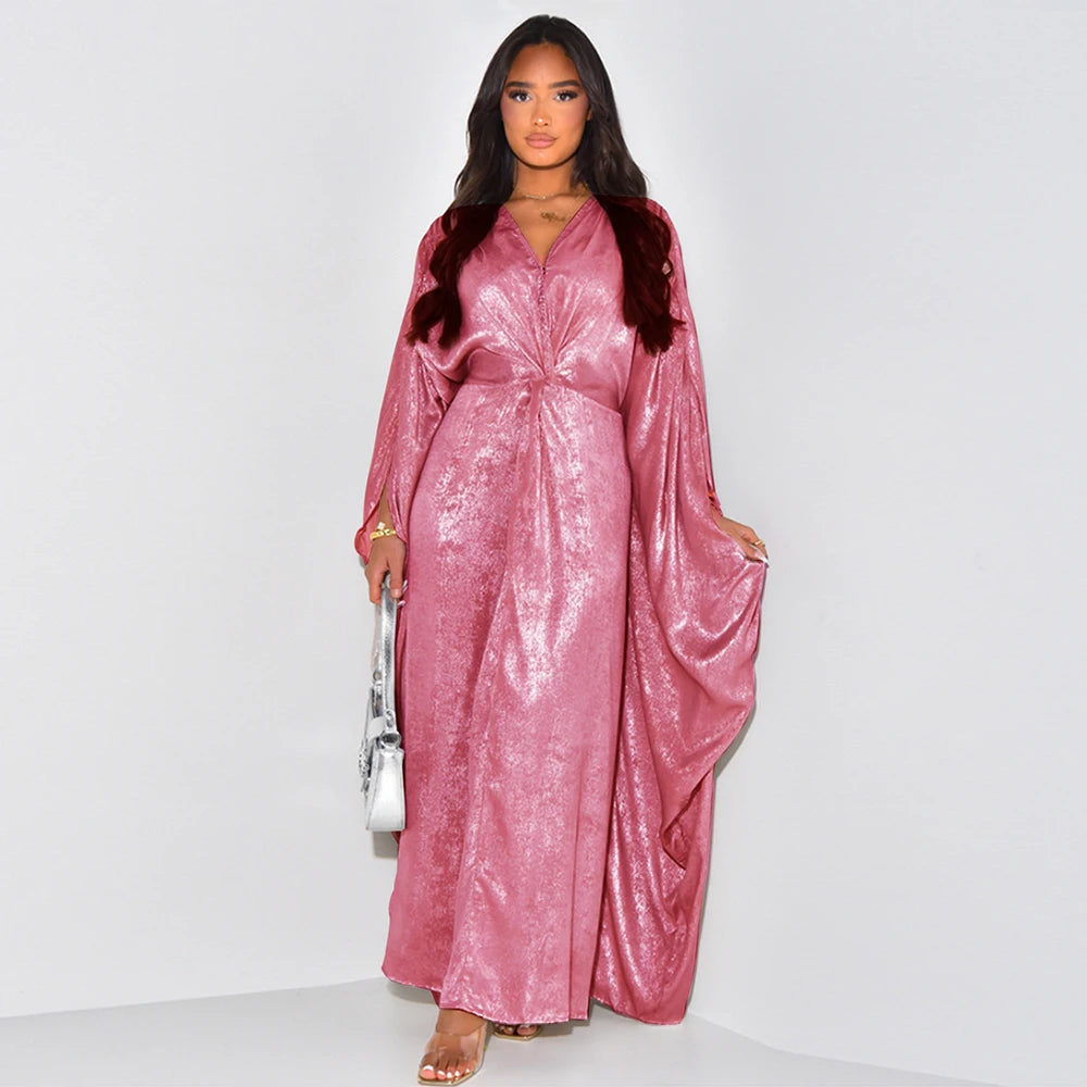 Abaya Femme Kimono Kaftan de Luxe – Élégance Satinée et Style Raffiné