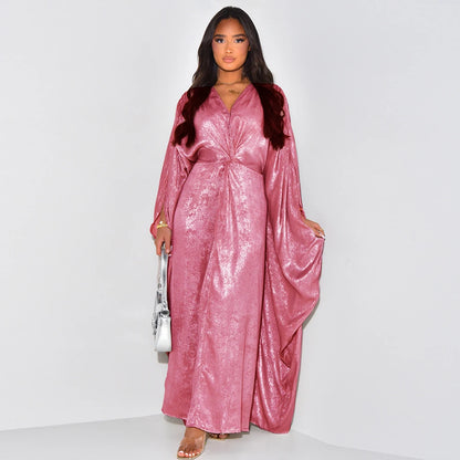 Abaya Femme Kimono Kaftan de Luxe – Élégance Satinée et Style Raffiné