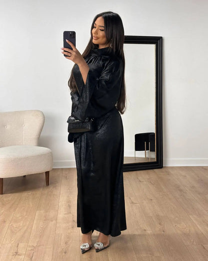 Abaya Femme Kaftan Satin Luxe – Fluidité & Brillance Élégante