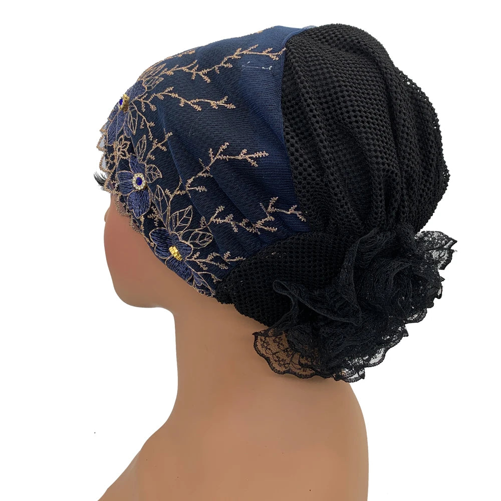 Bonnet Turban Femme Brodé – Élégance et Raffinement