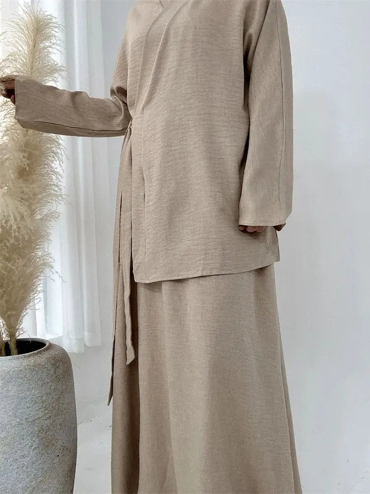 Abaya Femme 2 Pièces Élégance – Ensemble Fluide & Chic