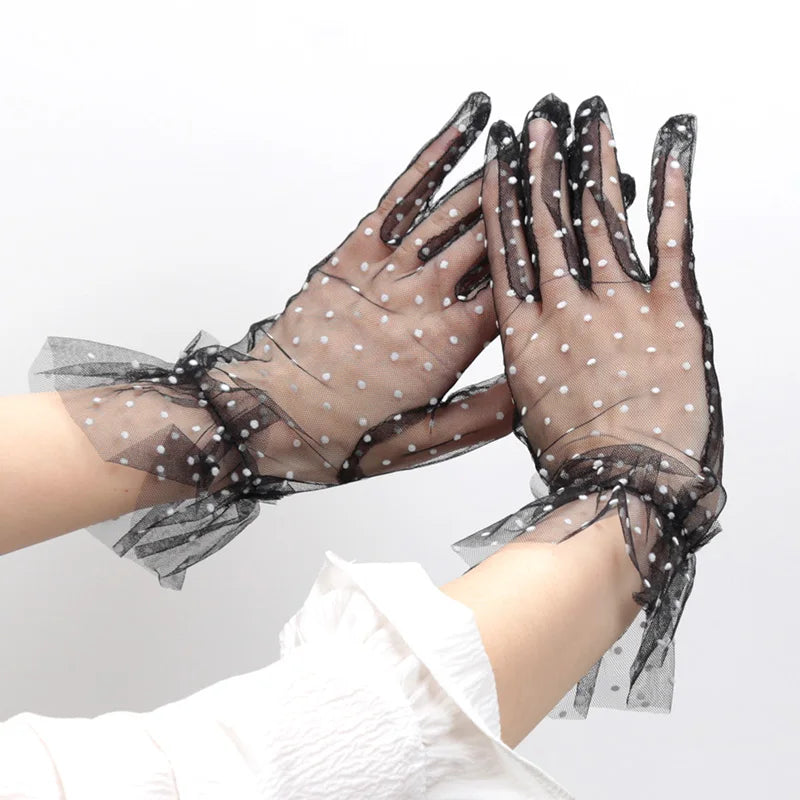 Gants Transparent à Pois – Élégance Tendance