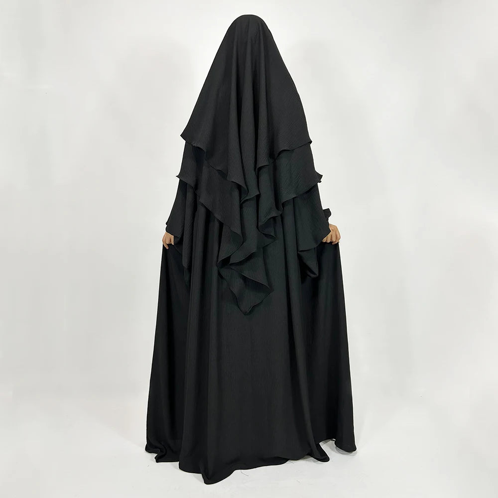 Abaya Femme  Hijab Jazz Complet – Ensemble Élégant et Fluide pour un Look Raffiné