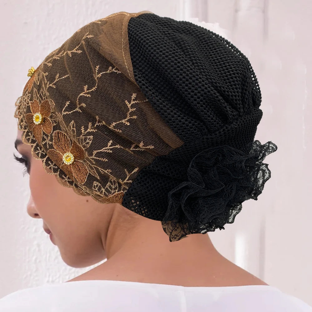 Bonnet Turban Femme Brodé – Élégance et Raffinement