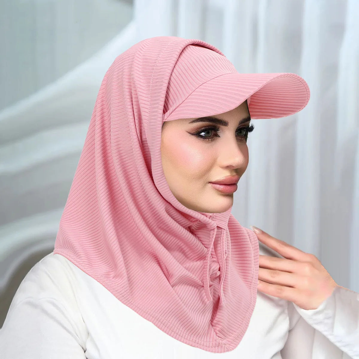 Bonnet Femme avec Casquette Intégrée & Tour de Cou Anti-UV – Protection Solaire Élégante