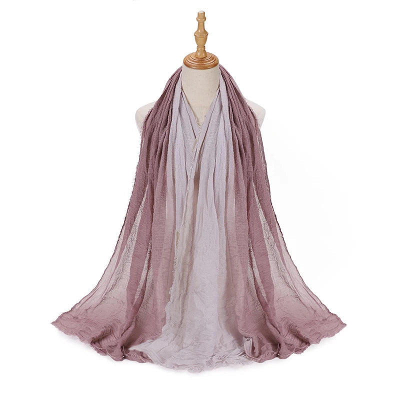 Foulard Femme Dégradé à Effet Froissé – Élégance et Originalité