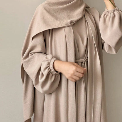 Abaya Femme Cardigan 2 Pièces – Élégance Polyvalente et Confort Absolu