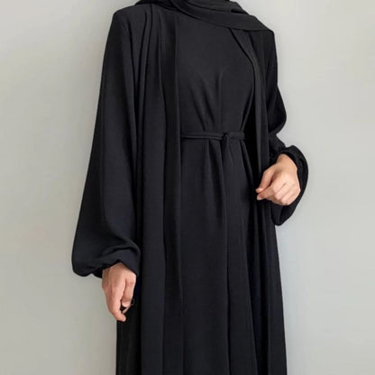 Abaya Femme Cardigan 2 Pièces – Élégance Polyvalente et Confort Absolu