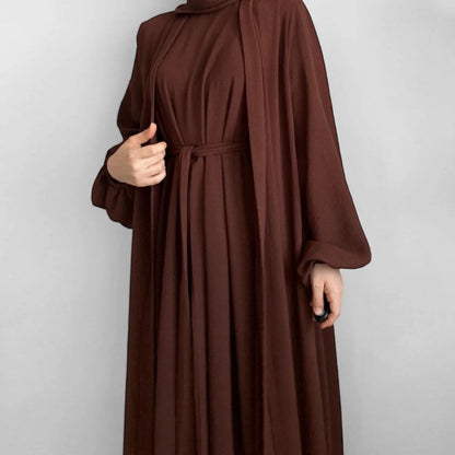Abaya Femme Cardigan 2 Pièces – Élégance Polyvalente et Confort Absolu