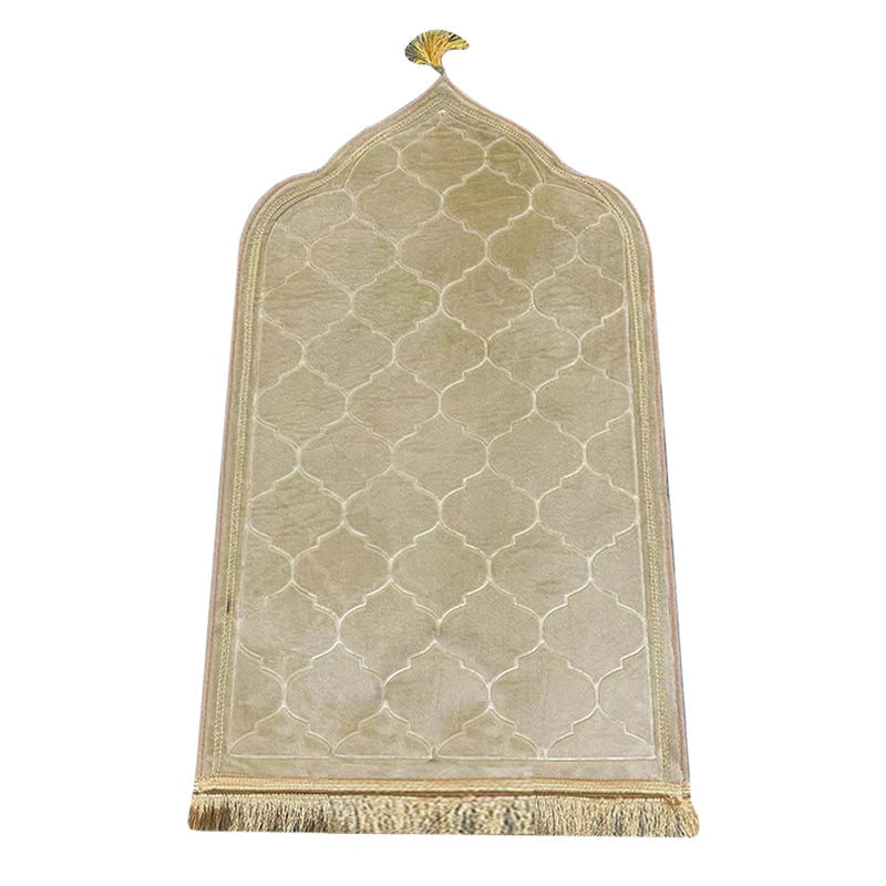 Tapis de Prière Premium – Velours Noir avec Finitions Dorées